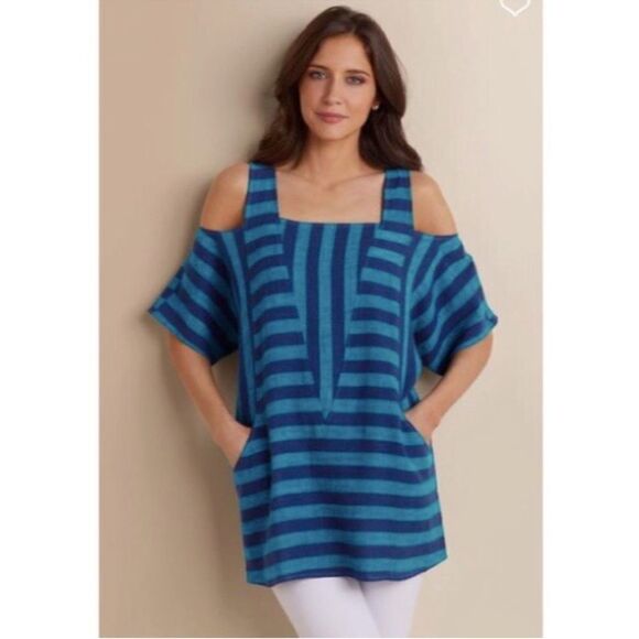 Soft Surroundings Sunset Tunic Linen Blend Top petite small - Picture 1 of 3